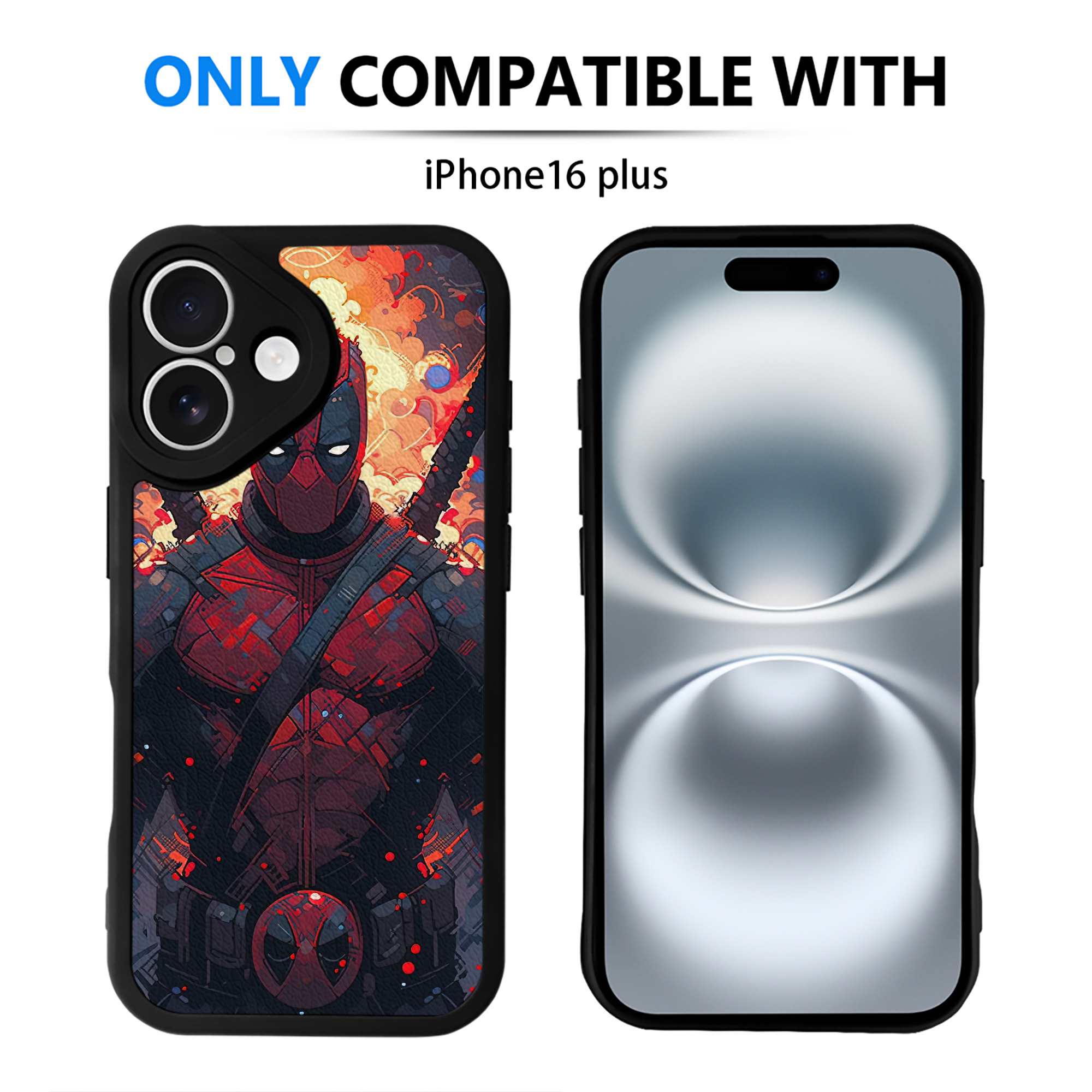 （画像用） Deadpool デッドプール 【iPhone 16シリーズ対応】シリコンスマホケース（レザー調） 材質：シリコン